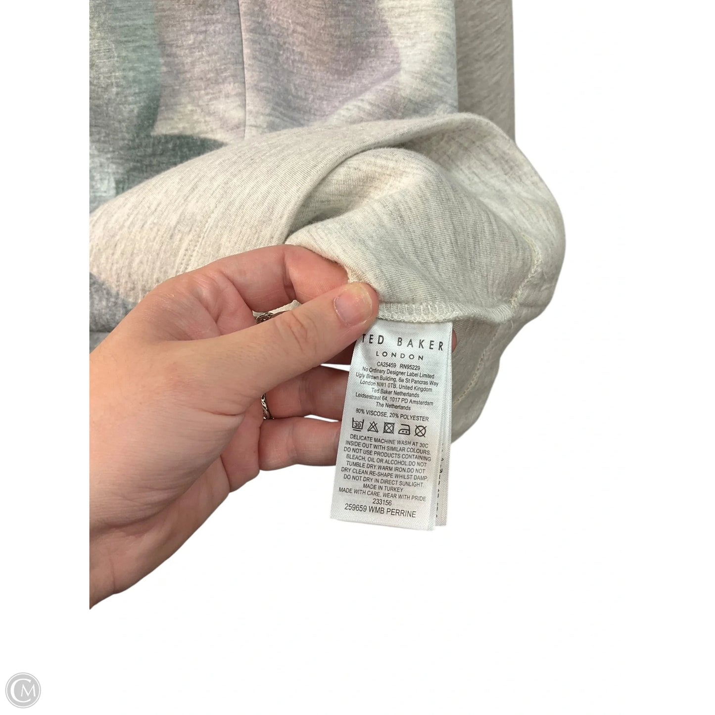 Sweatshirt Designer By Ted Baker In Grey, Size: L