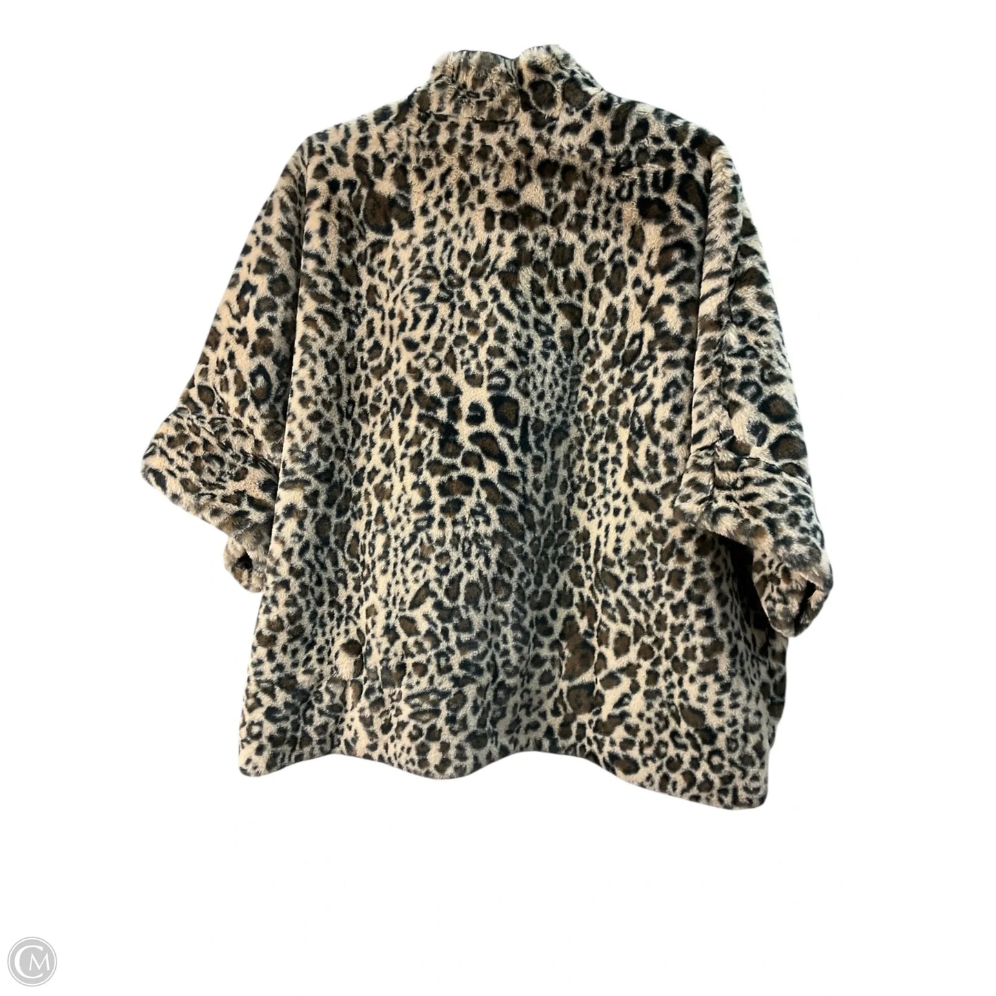 Jacket Faux Fur & Sherpa By Dennis Basso Qvc In Animal Print, Size: M