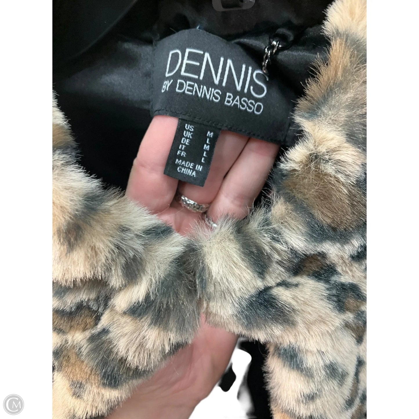 Jacket Faux Fur & Sherpa By Dennis Basso Qvc In Animal Print, Size: M