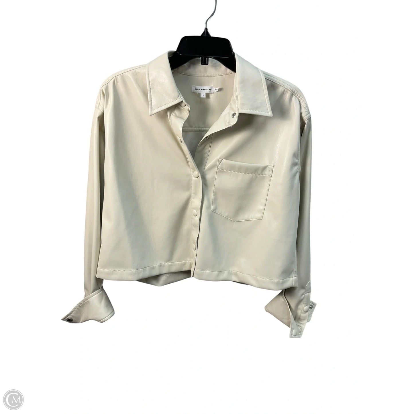Jacket Shirt By Good American In Cream, Size: S