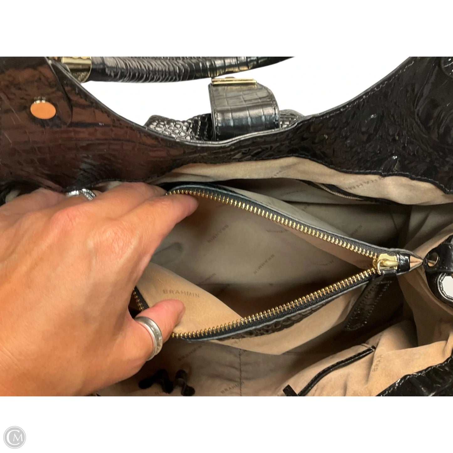 Handbag Designer By Brahmin, Size: Large