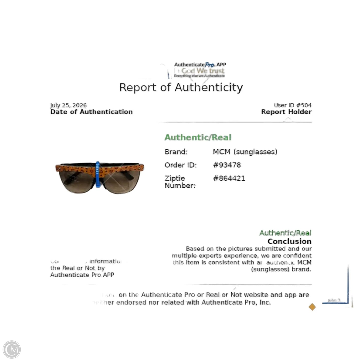 Sunglasses Luxury Designer By Mcm, Size: