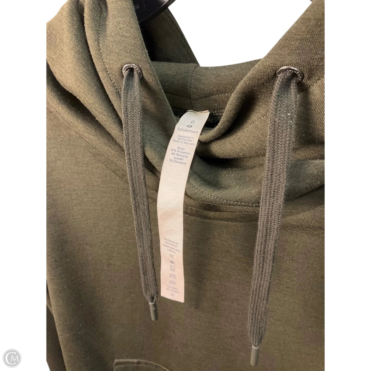 Athletic Sweatshirt Hoodie By Lululemon In Green, Size: S