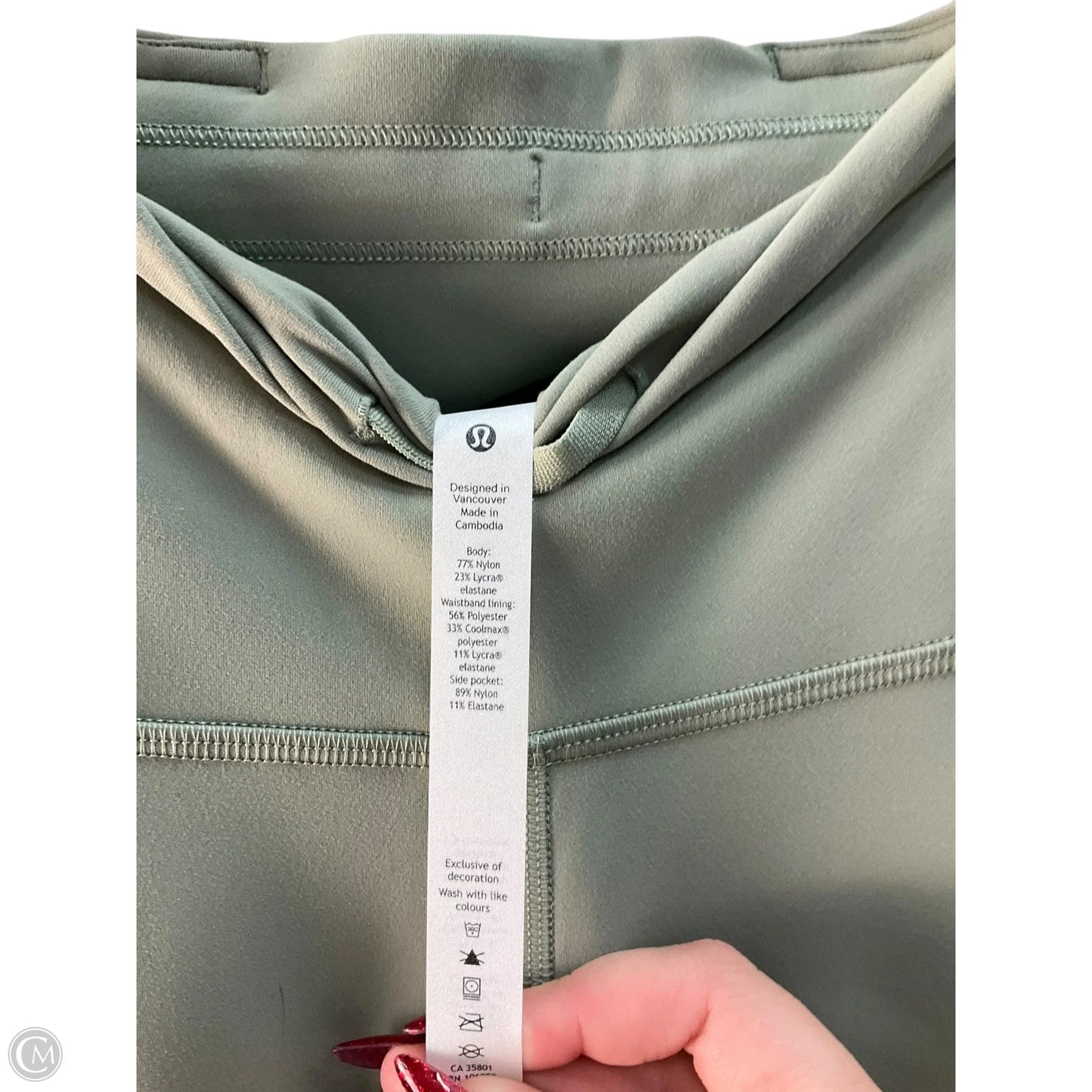 Athletic Leggings Capris By Lululemon In Green, Size: Xs