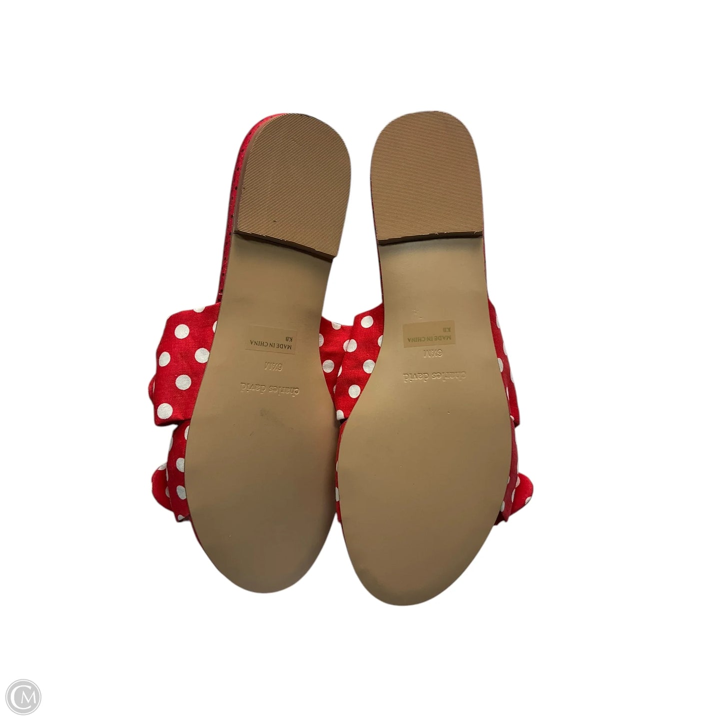 Sandals Flip Flops By Charles David In Polkadot Pattern, Size: 6.5