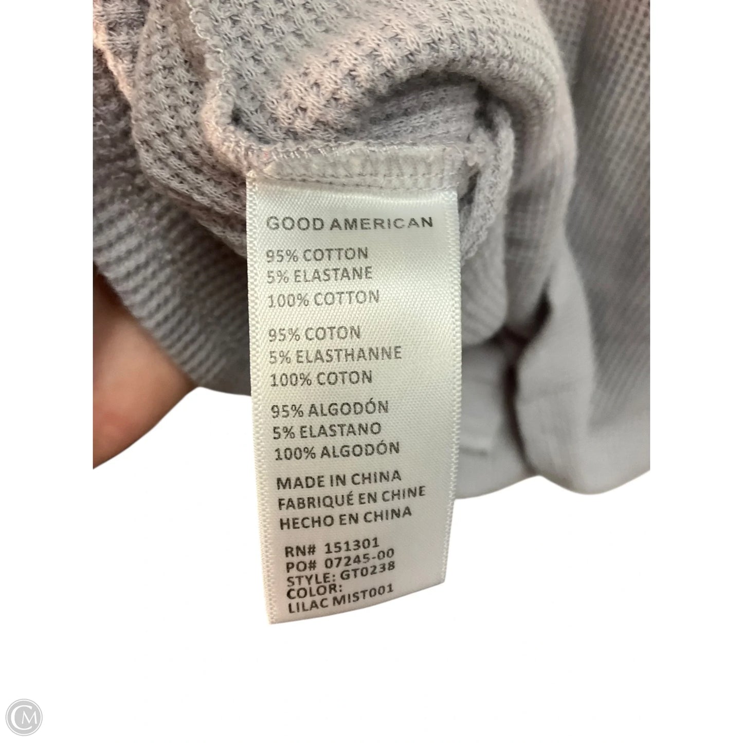 Top Long Sleeve Basic By Good American In Grey, Size: S