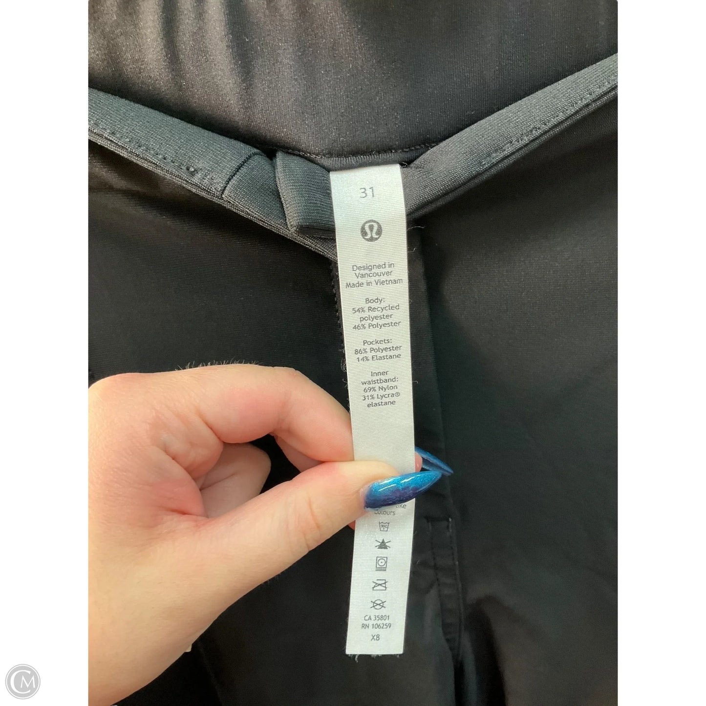 Athletic Pants By Lululemon In Black, Size: Xs