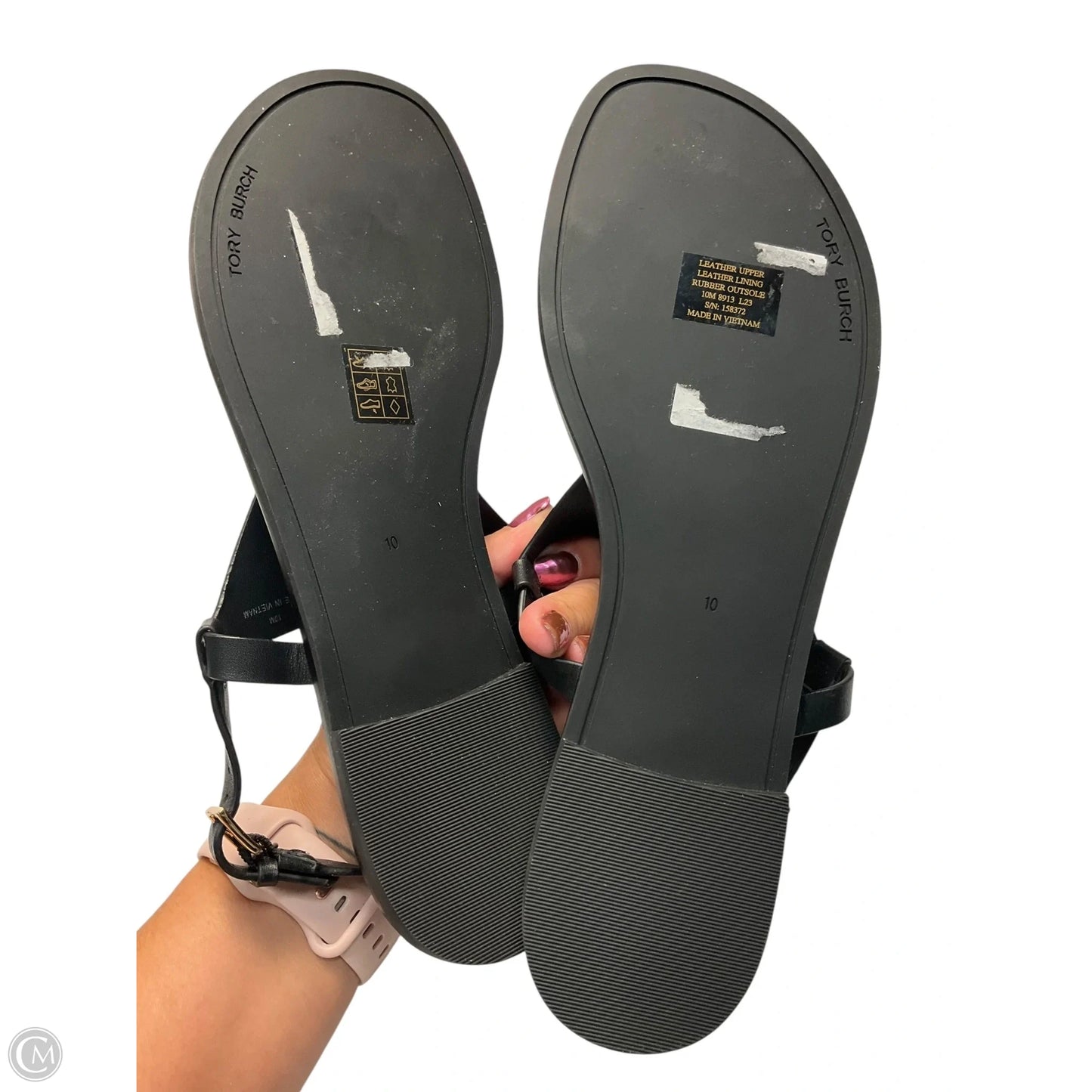 Sandals Designer By Tory Burch In Black, Size: 10