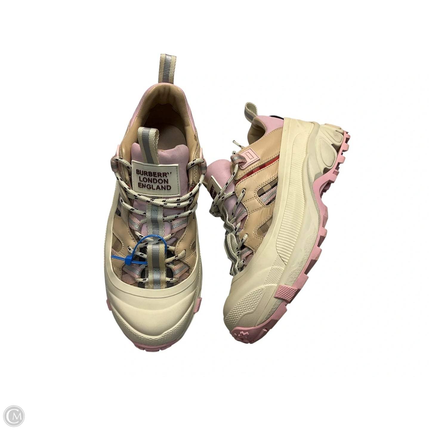 Shoes Luxury Designer By Burberry In Cream, Size: 7.5