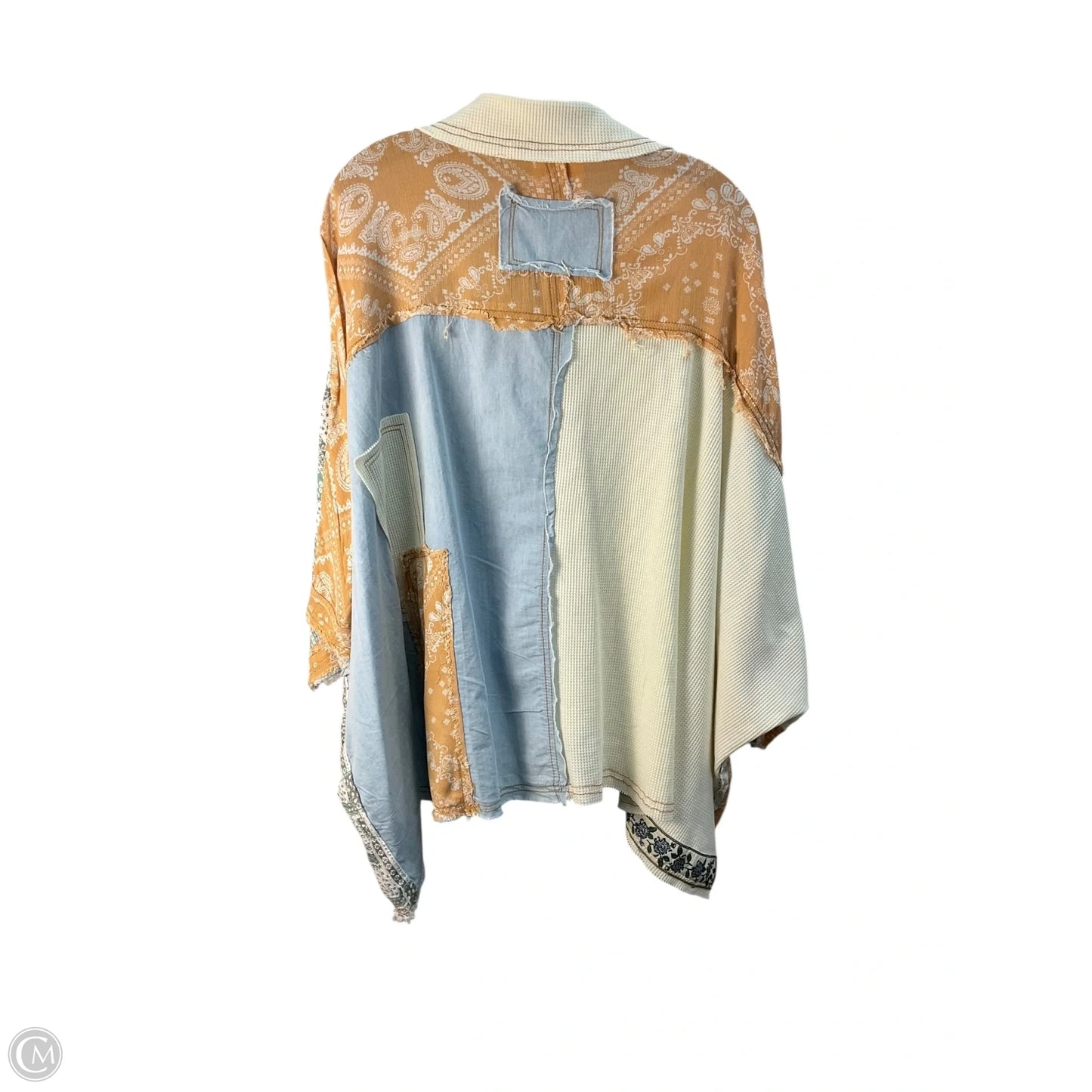 Top Short Sleeve By Clothes Mentor In Orange & White, Size: M