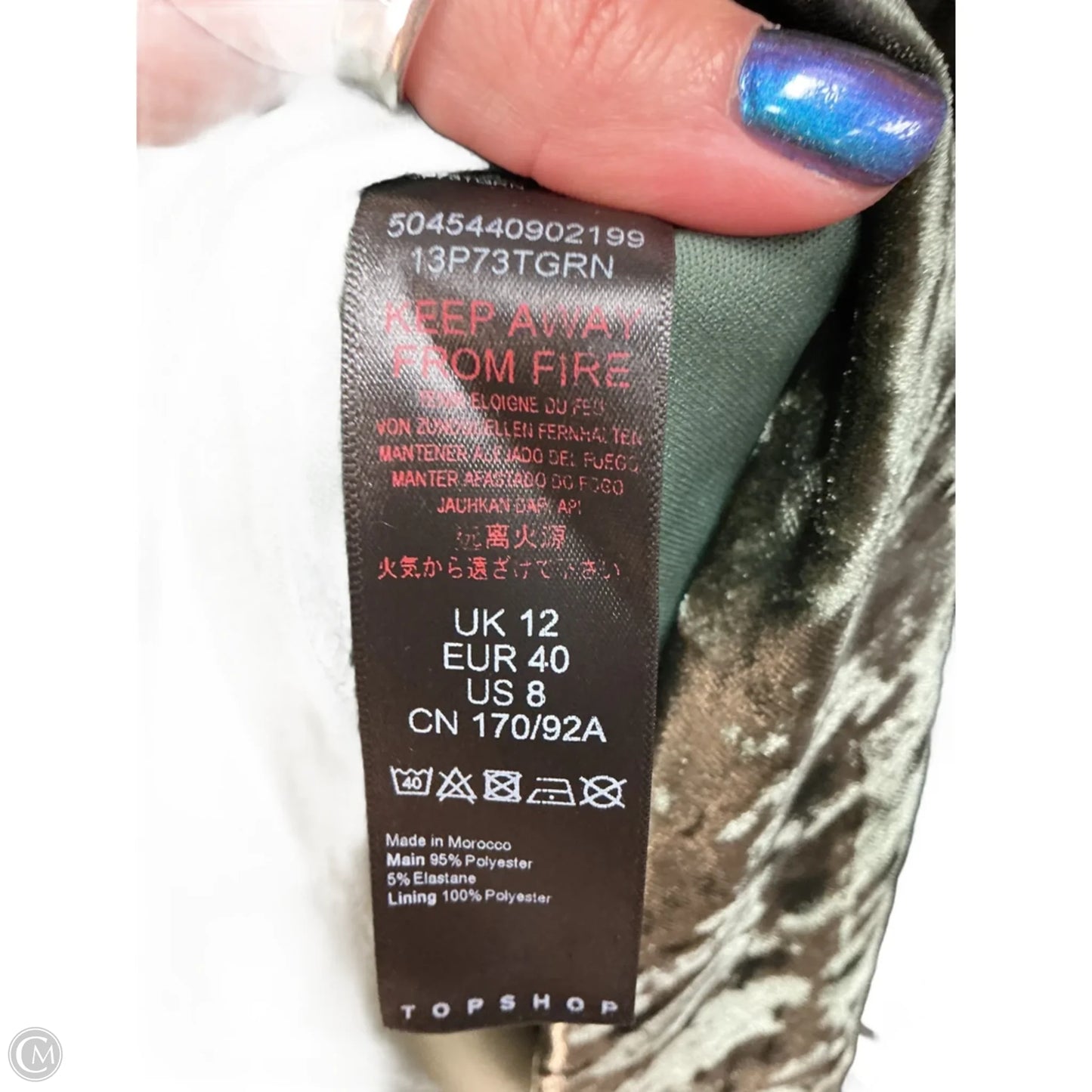 Top Short Sleeve By Top Shop In Green, Size: M