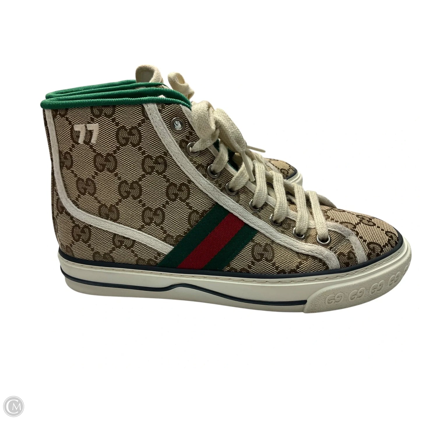 Shoes Luxury Designer By Gucci In Brown, Size: 6