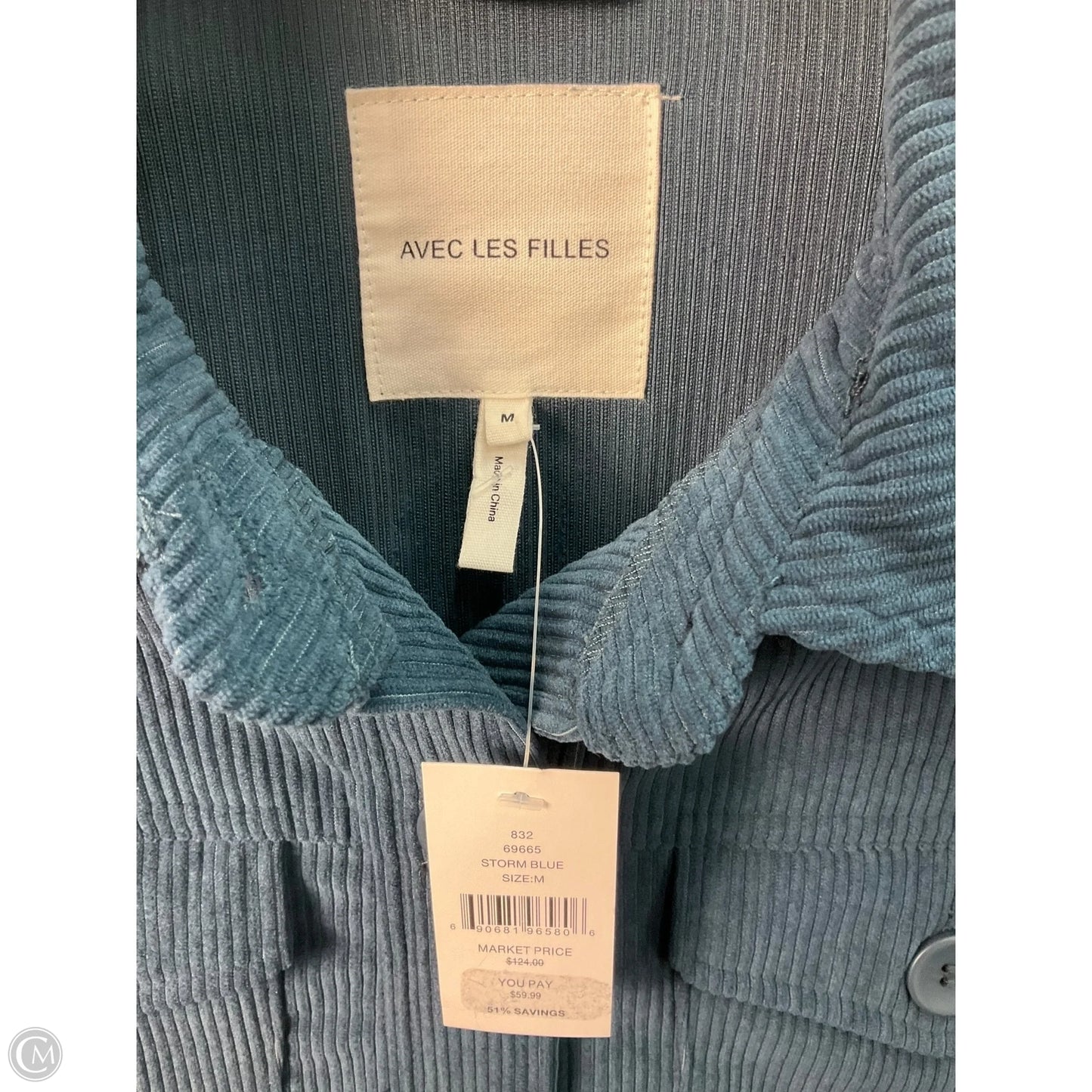 Jacket Shirt By Avec Les Filles In Blue, Size: M