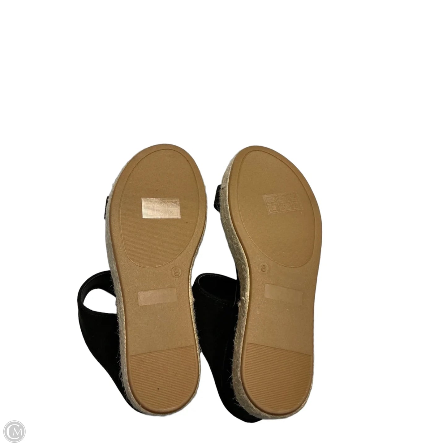 Sandals Heels Wedge By Journee In Black & Tan, Size: 8