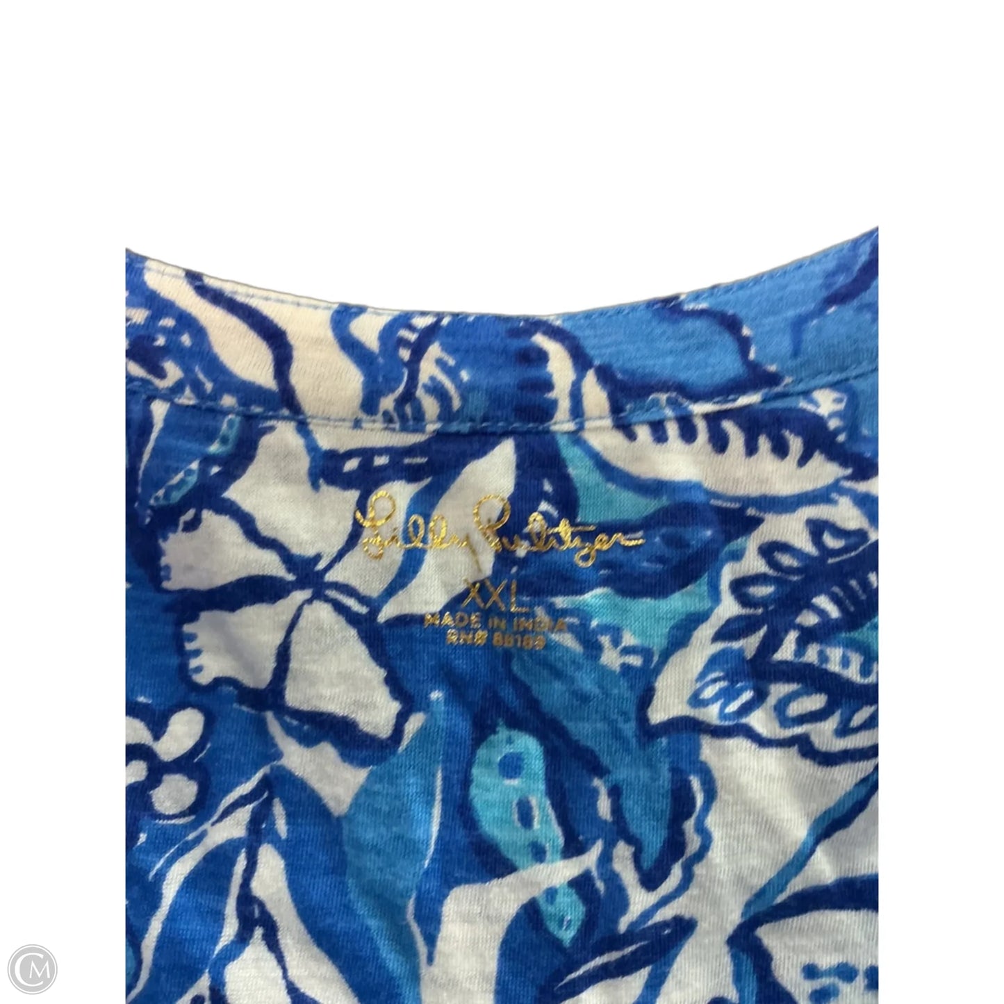 Top Sleeveless Designer By Lilly Pulitzer In Blue, Size: Xl
