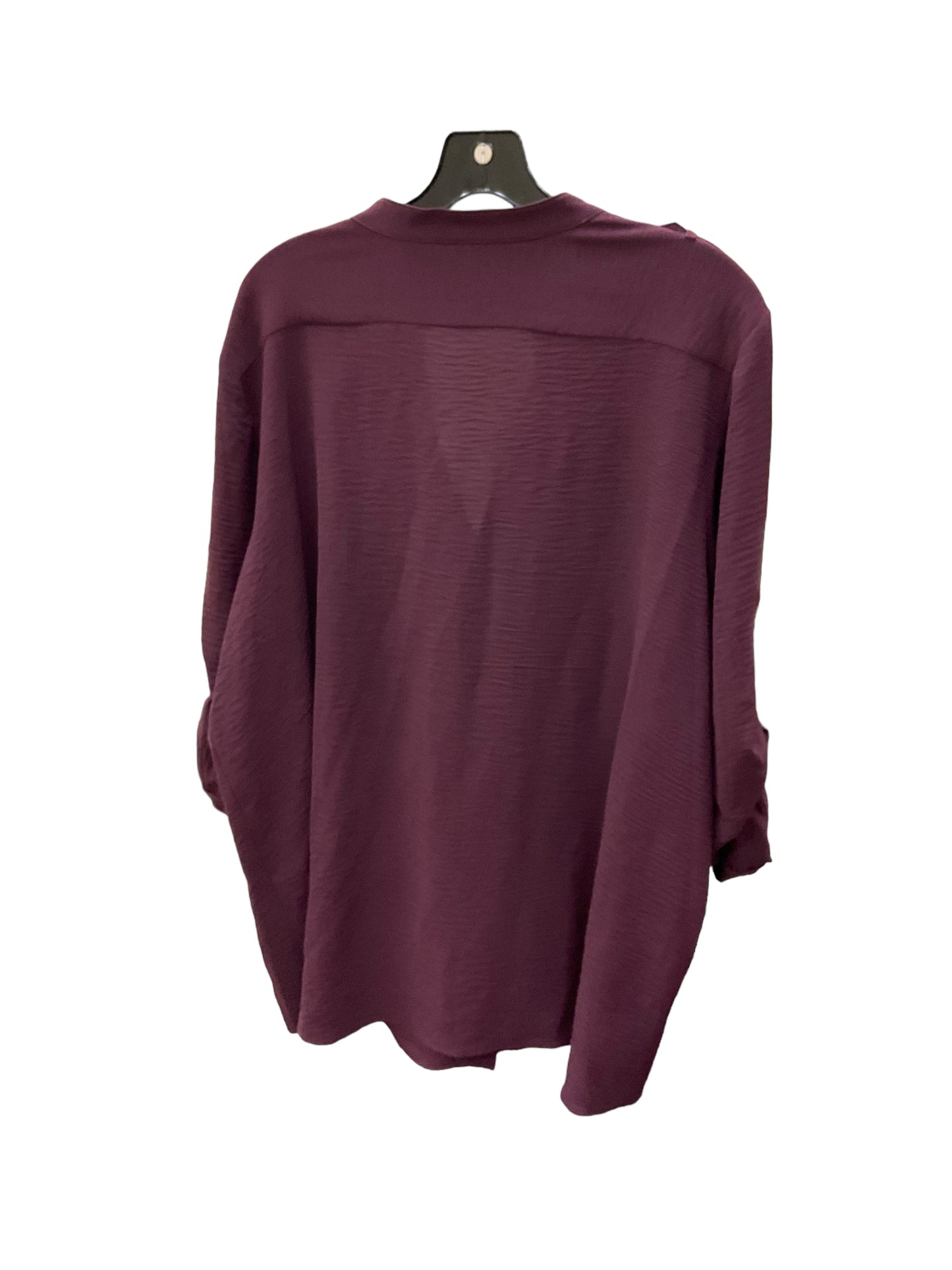 Top Long Sleeve By Calvin Klein In Maroon, Size: 18