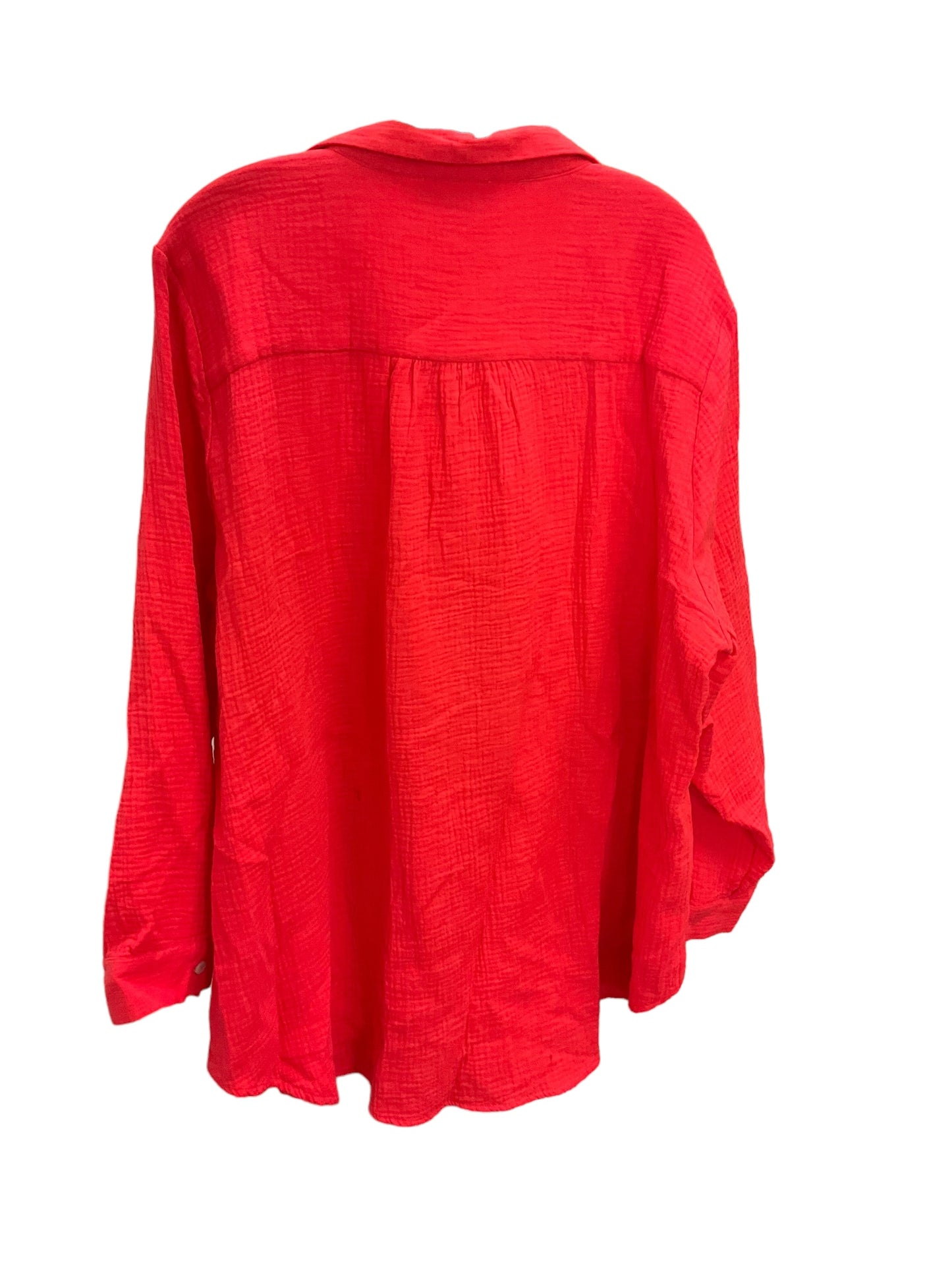 Top Long Sleeve By Jones And Co In Red, Size: 24