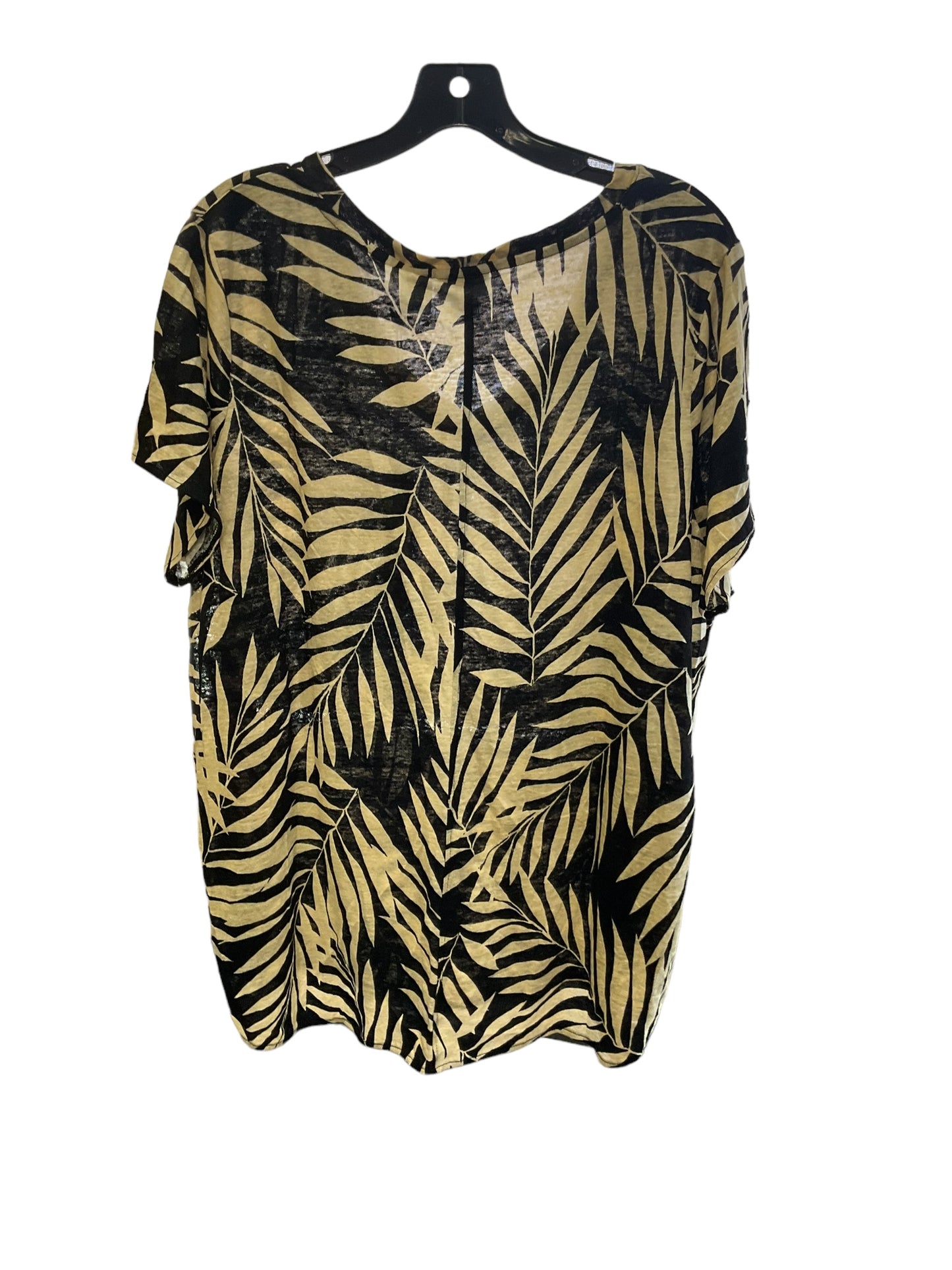 Top Short Sleeve By Nicole Miller In Black Tan, Size: 24