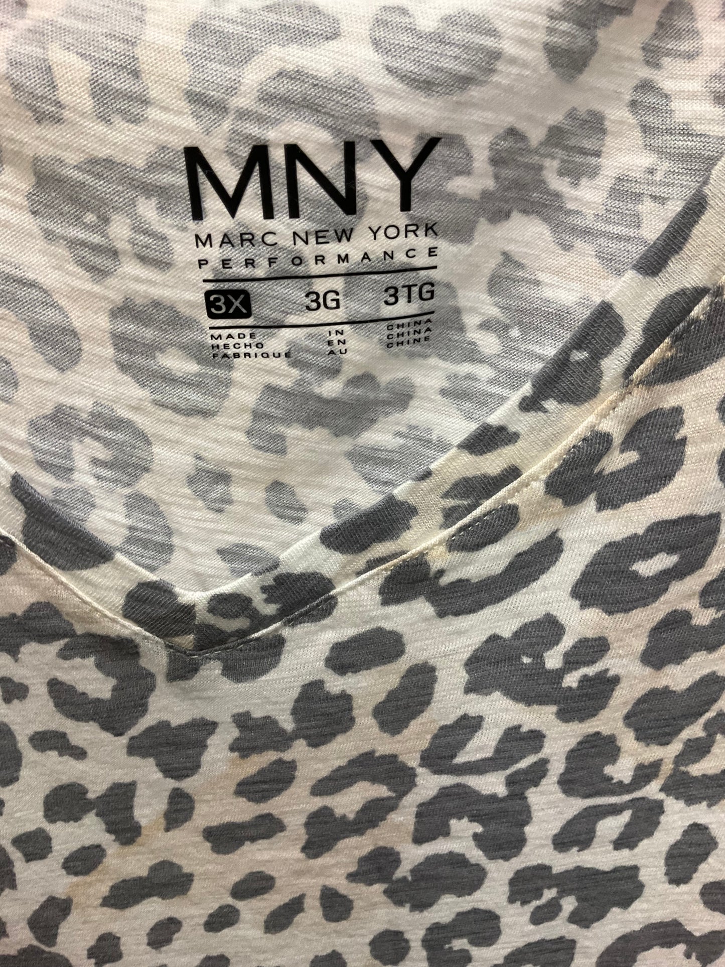 Top Short Sleeve By Marc New York In Animal Print, Size: 26