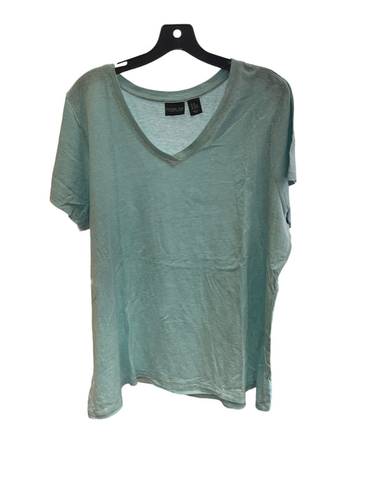 Top Short Sleeve Basic By Rachel Zoe In Aqua, Size: 26