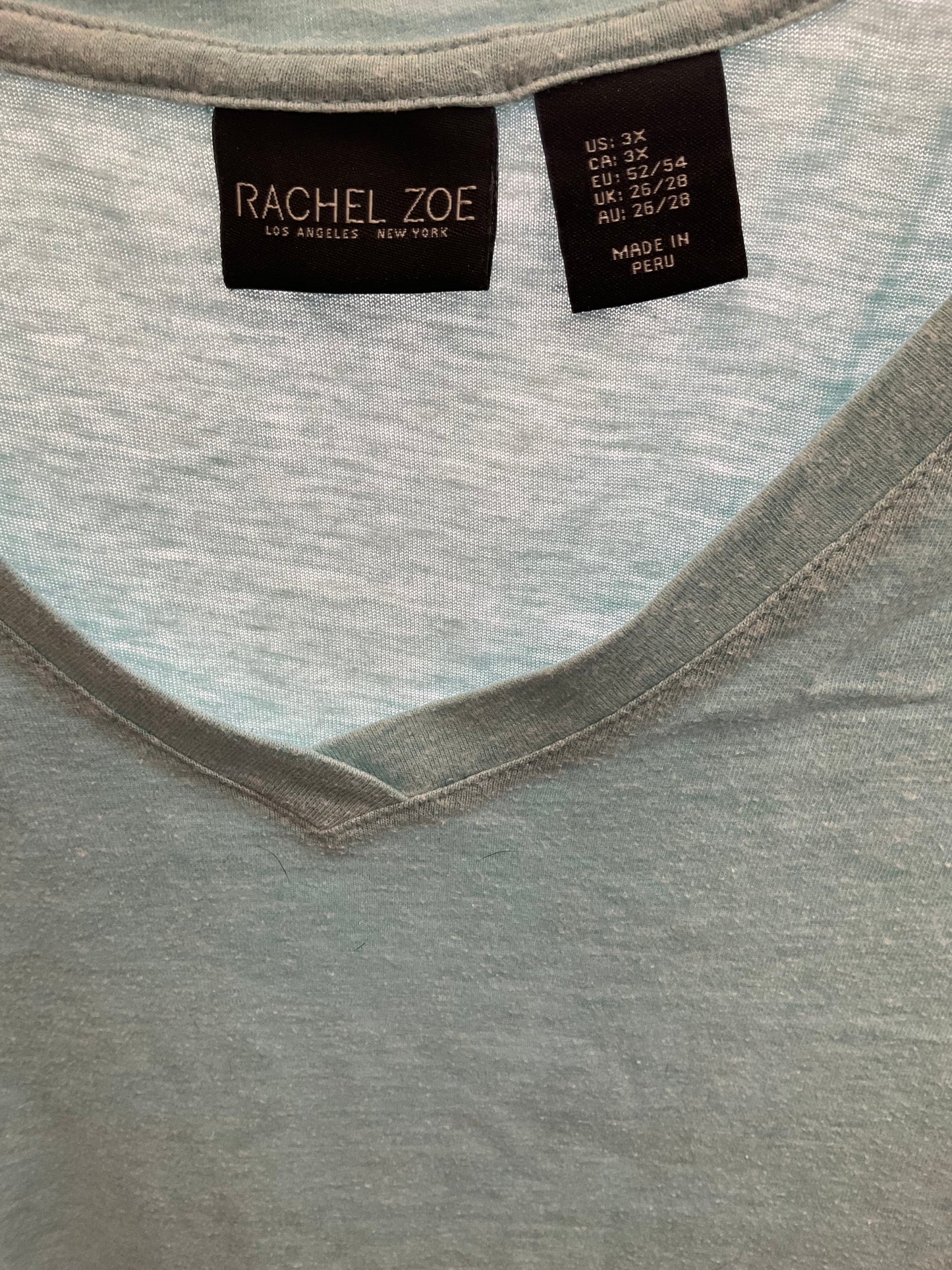 Top Short Sleeve Basic By Rachel Zoe In Aqua, Size: 26