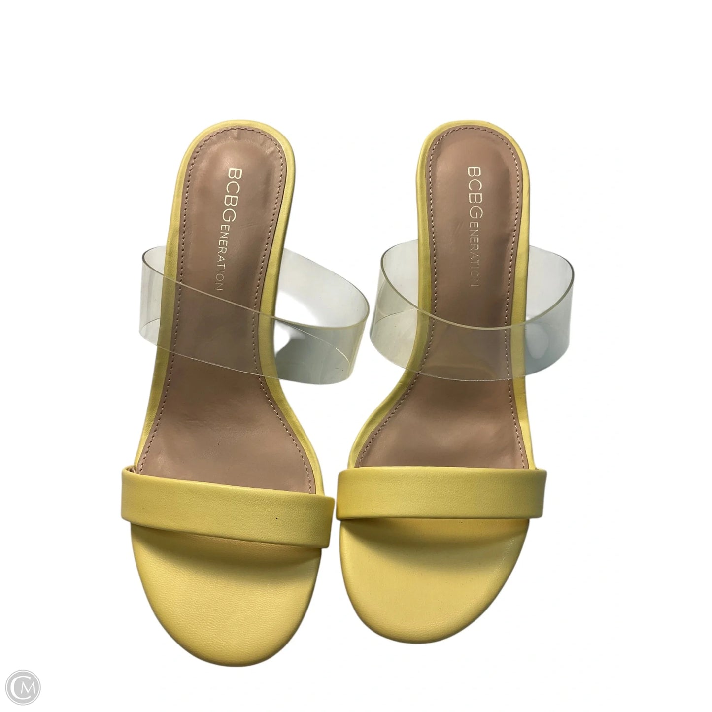 Sandals Heels Wedge By Bcbg In Yellow, Size: 7