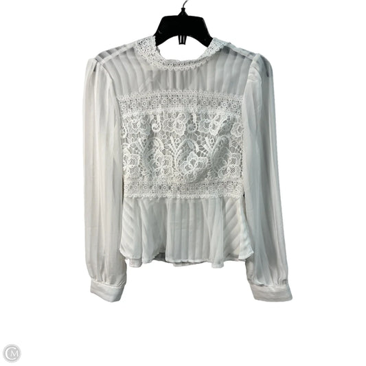 Top Long Sleeve By Haute Monde In White, Size: M