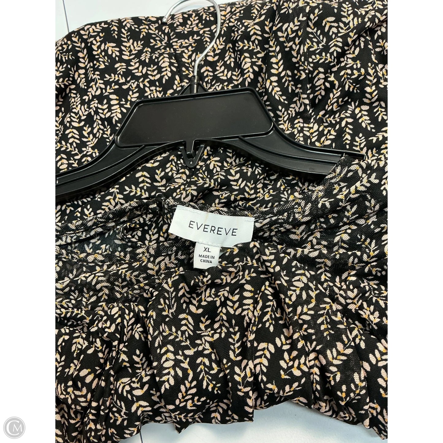 Top Short Sleeve By Evereve In Black, Size: Xl