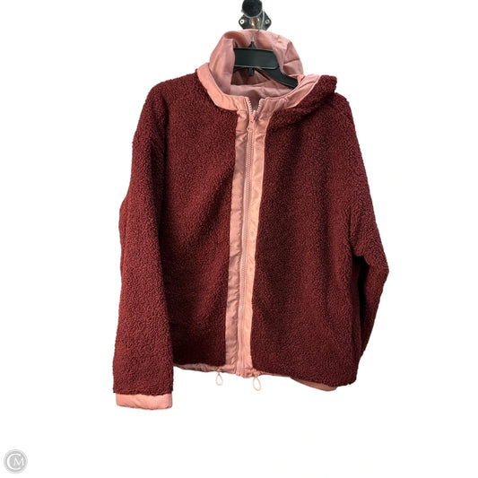 Athletic Jacket By Fabletics In Maroon, Size: L