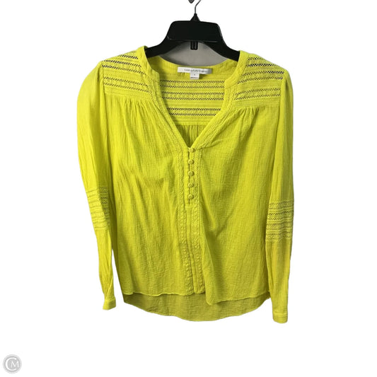 Top Long Sleeve Designer By Diane Von Furstenberg In Yellow, Size: 4
