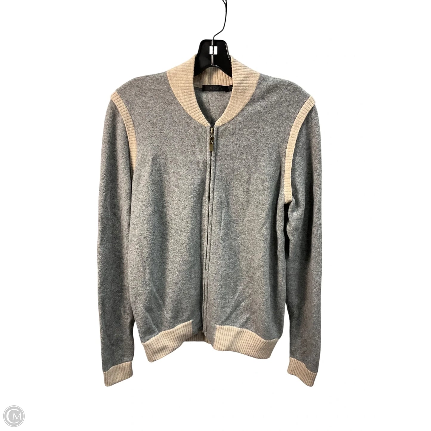 Sweater Cardigan Designer By Neiman Marcus In Grey, Size: M