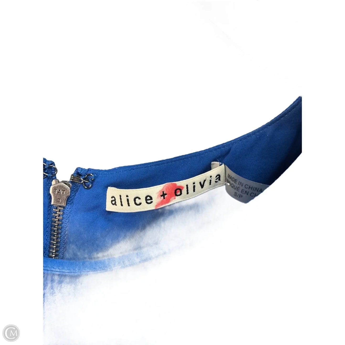 Top Long Sleeve Designer By Alice + Olivia In Blue, Size: S