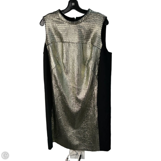 Dress Party Midi By Akris In Black & Gold, Size: L