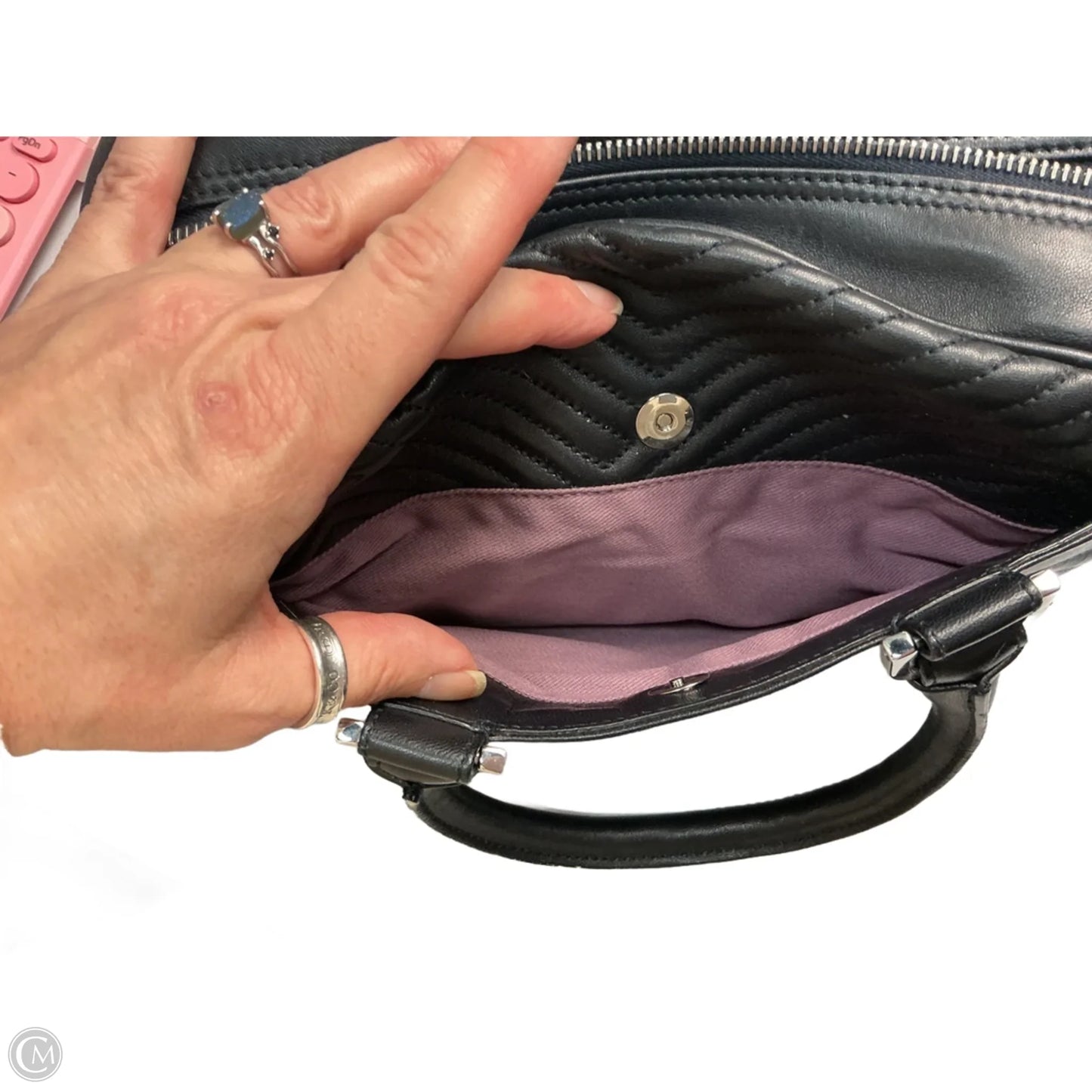 Handbag Leather By Bally, Size: Medium