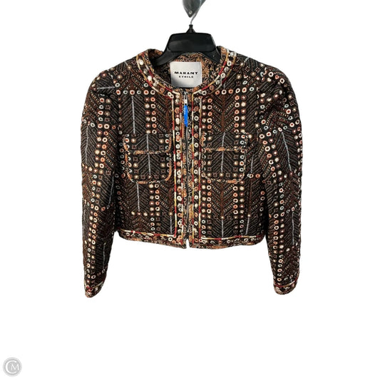 Jacket Designer By Isabel Marant In Black & Orange, Size: S