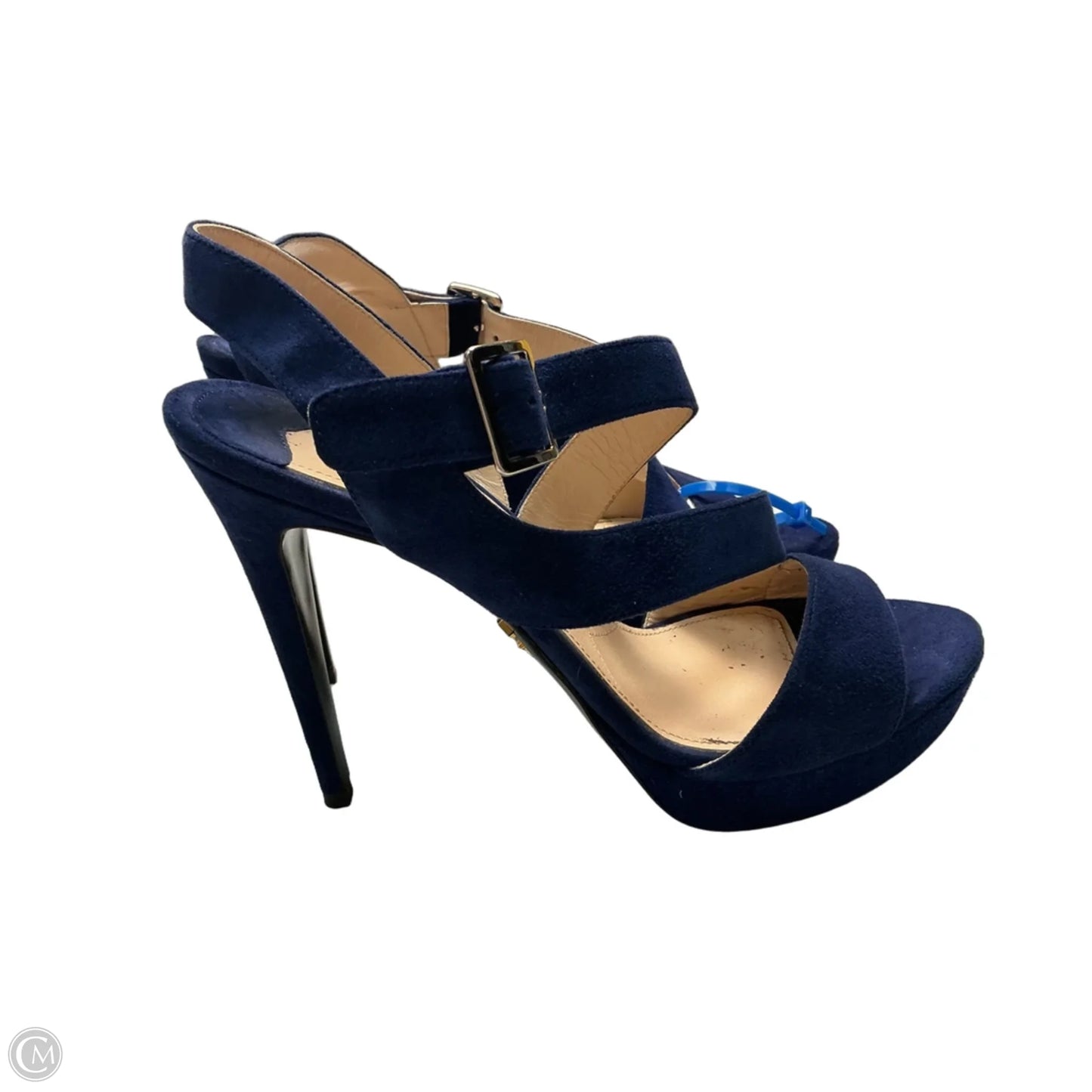 Shoes Luxury Designer By Prada In Navy, Size: 7