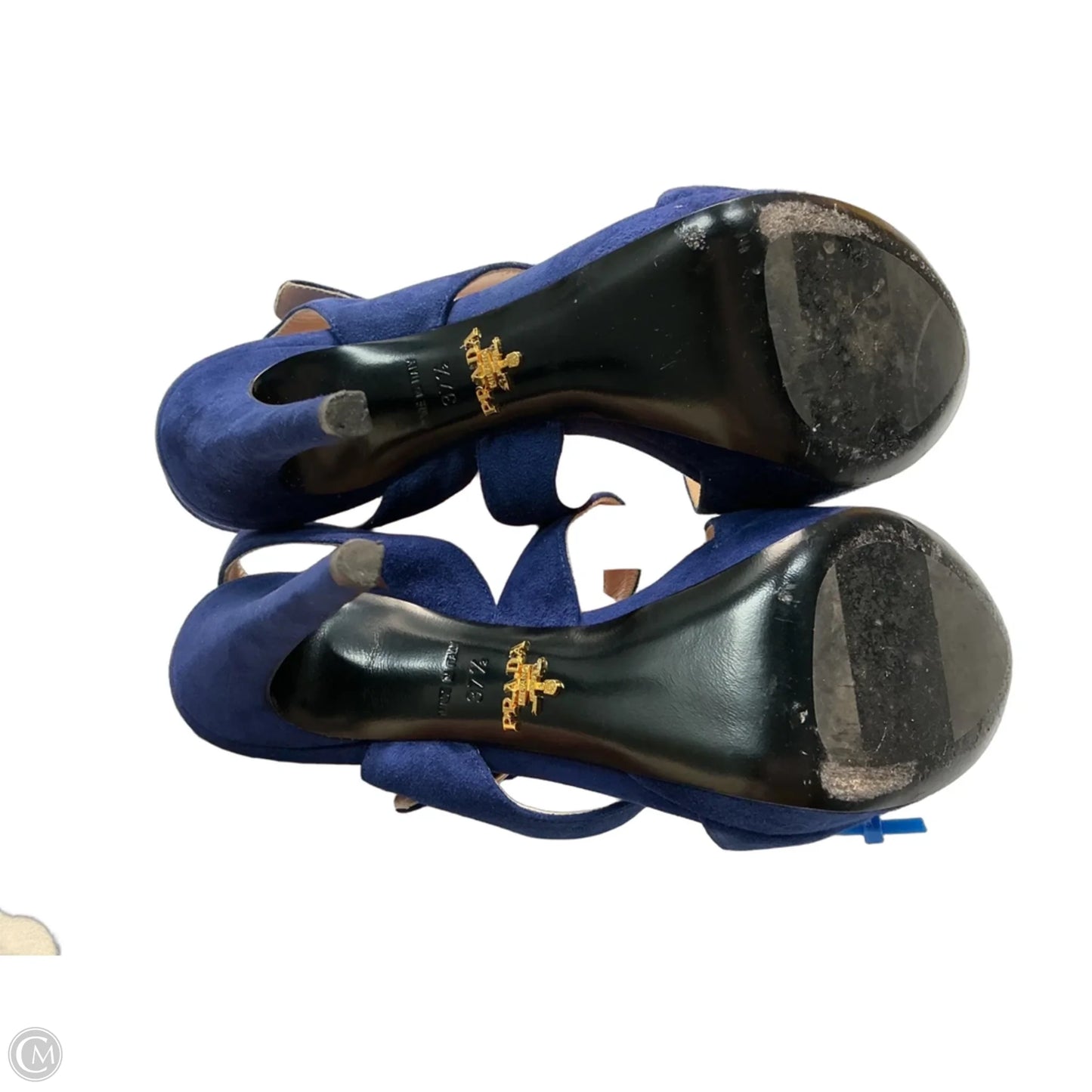 Shoes Luxury Designer By Prada In Navy, Size: 7