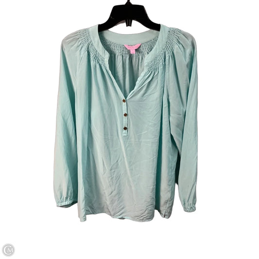 Top Long Sleeve Designer By Lilly Pulitzer In AQUA, Size: L