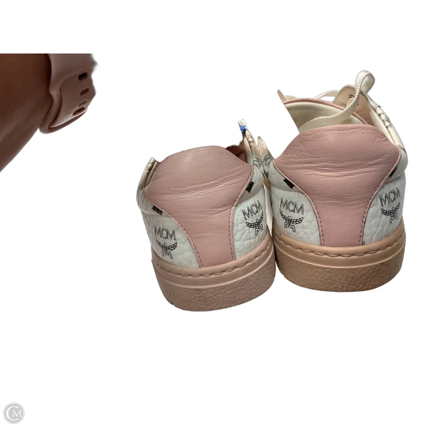 Shoes Luxury Designer By Mcm In Pink & White, Size: 5