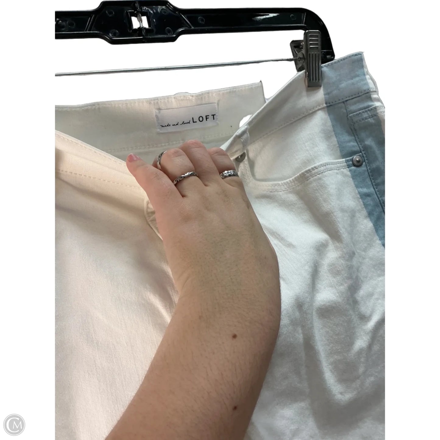 Jeans Cropped By Loft In White, Size: 8