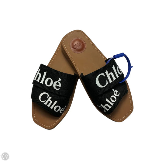 Sandals Luxury Designer By Chloe In Black, Size: 7