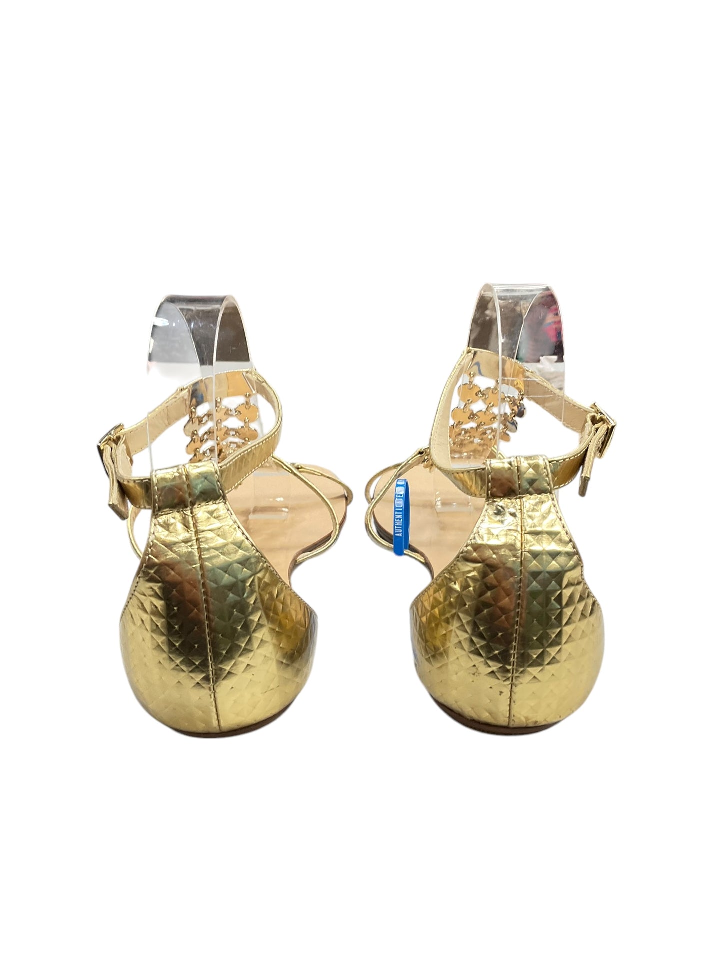 Sandals Designer By Jimmy Choo In Gold, Size: 39 1/2