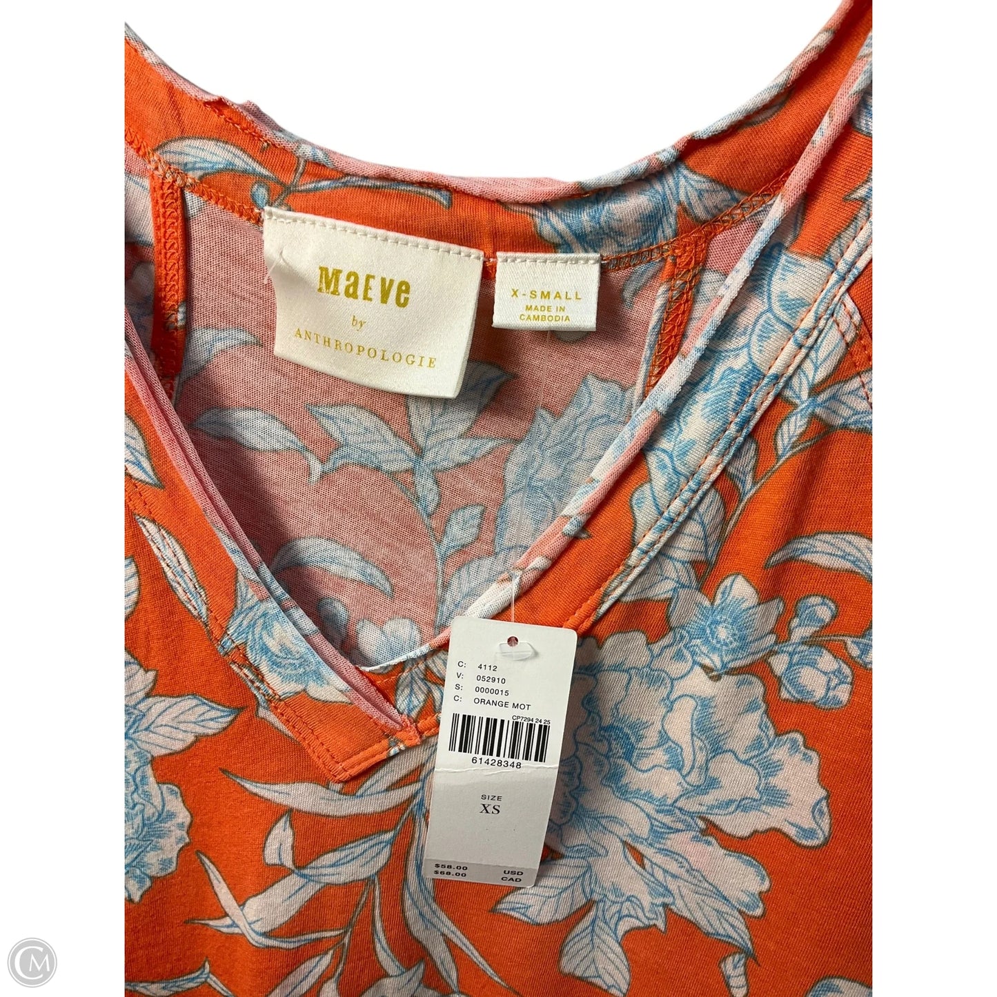 Top Sleeveless By Maeve In Orange, Size: Xs