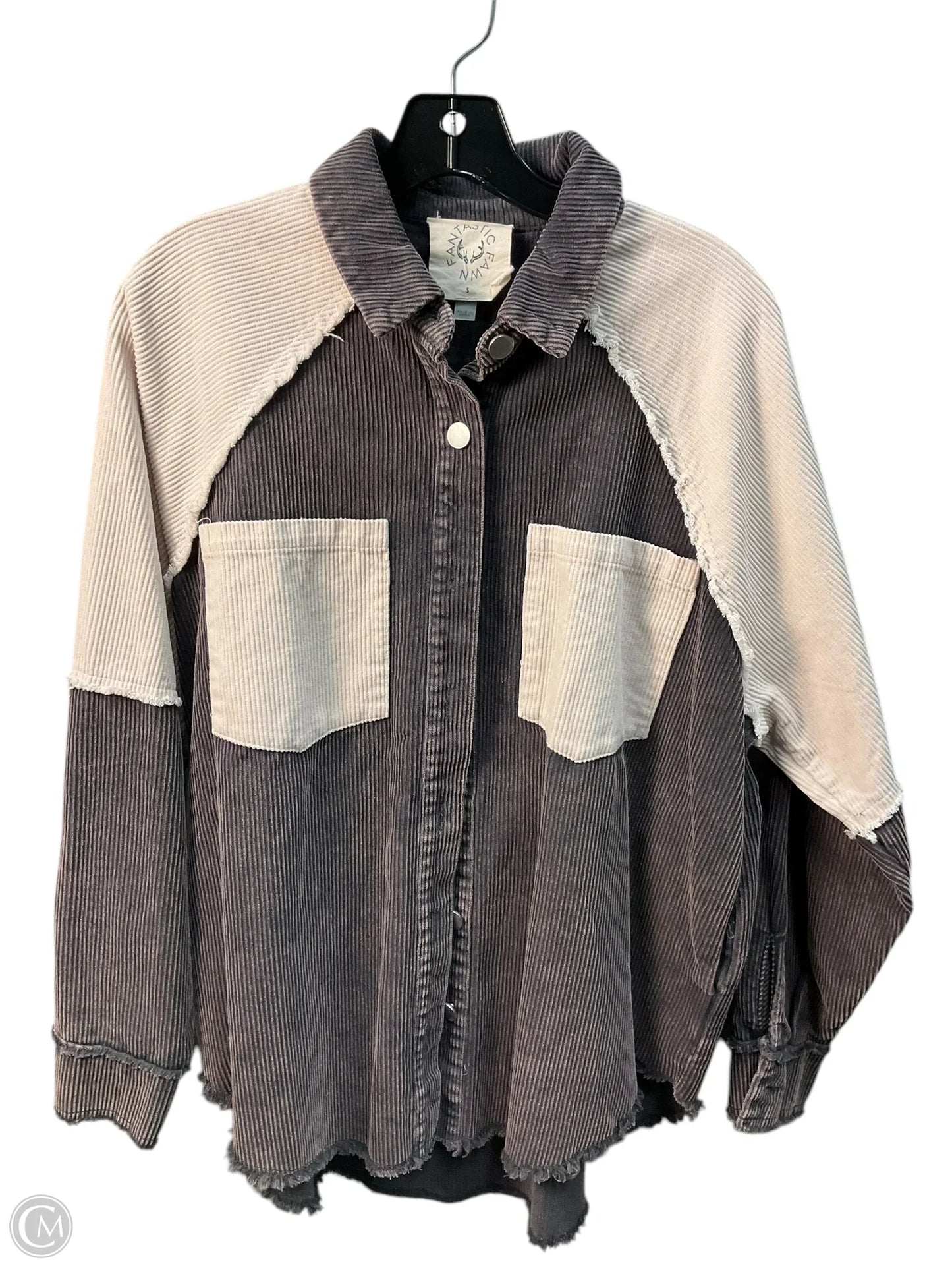 Jacket Shirt By Fantastic Fawn In Brown, Size: S