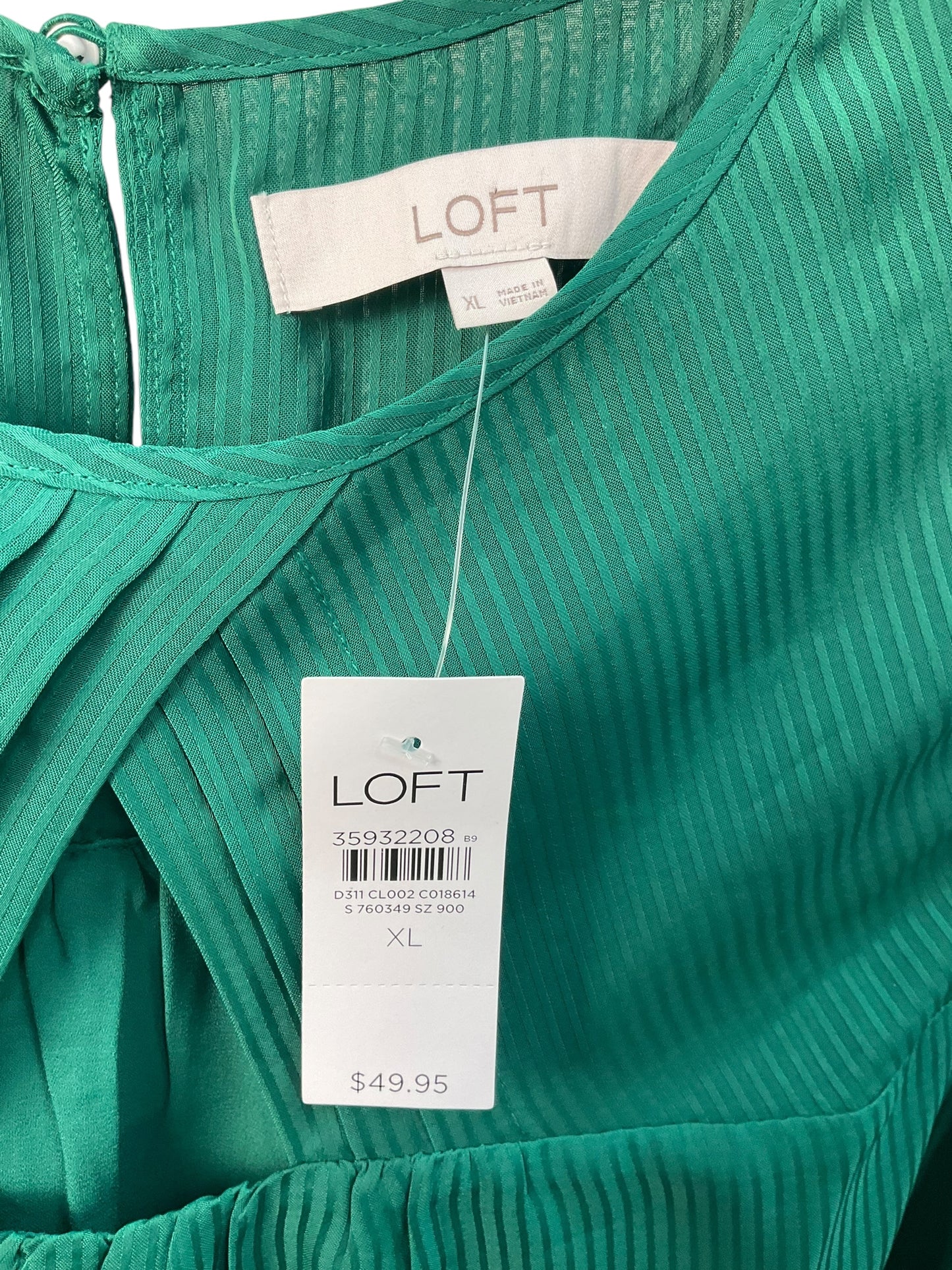 Top Sleeveless By Loft In Green, Size: Xl