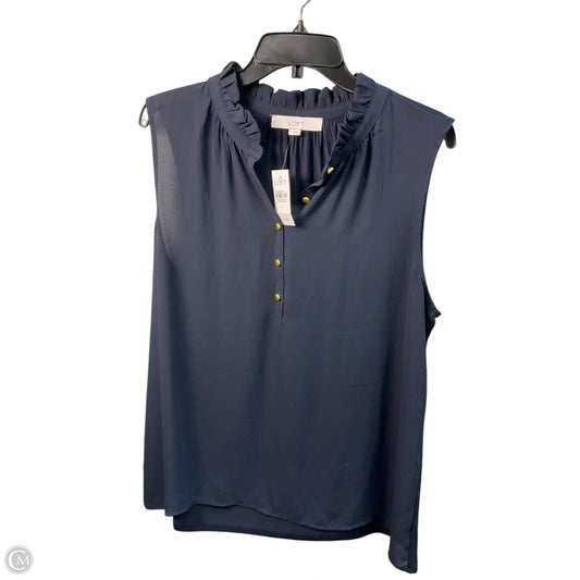 Top Sleeveless By Loft In Navy, Size: L