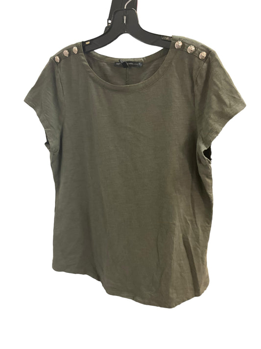 Top Short Sleeve By White House Black Market In Olive, Size: L