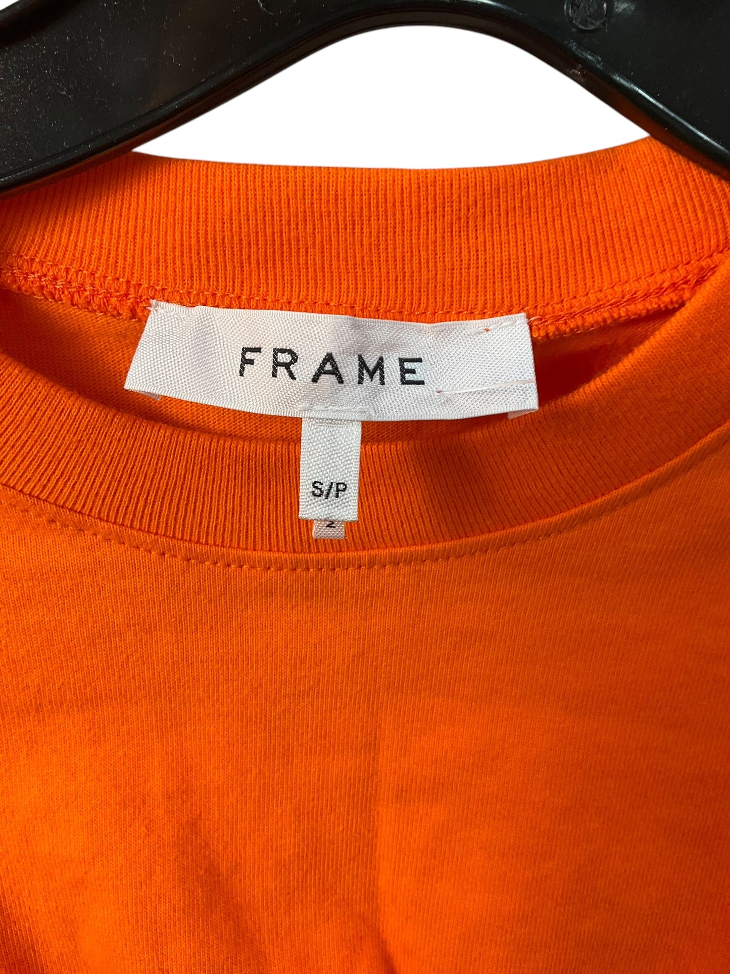 Top Short Sleeve By Frame In Orange, Size: S