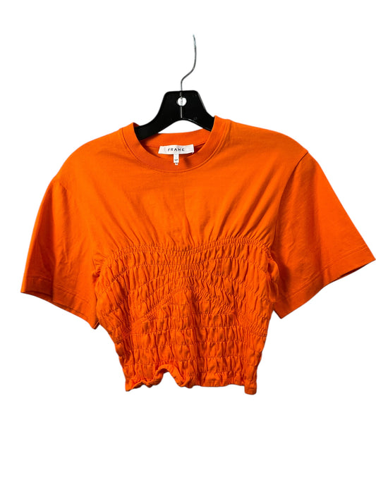 Top Short Sleeve By Frame In Orange, Size: S