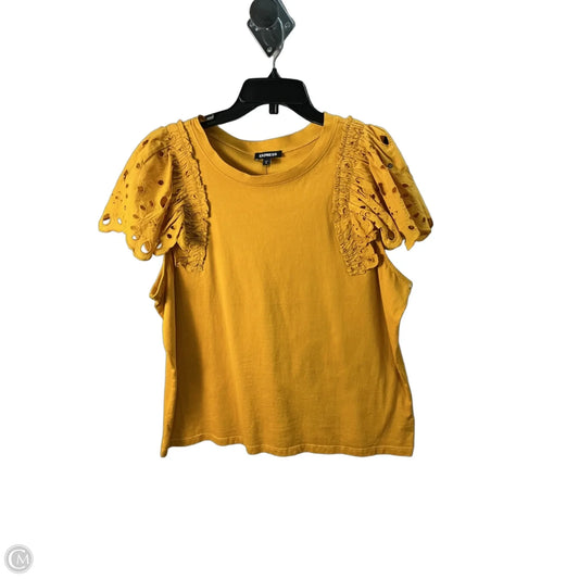 Top Short Sleeve By Express In Yellow, Size: Xl